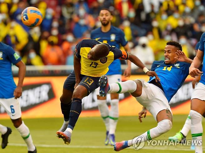 브라질-에콰도르 경기 모습 [로이터=연합뉴스]