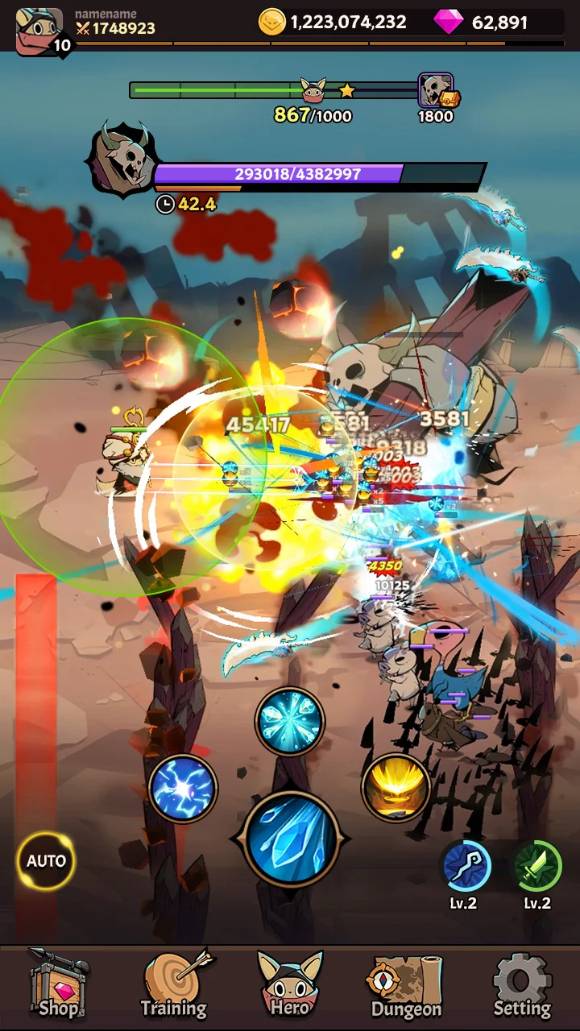 '테일드 데몬 슬레이어'의 플레이 화면. [사진=쿡앱스]