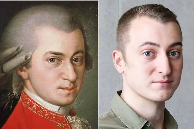 모차르트 그림과 AI를 통해 현 시대 실제 사람이 모습으로 구현된 모차르트 모습 [히드릴리 디아오(hidreley diao) 인스타그램]