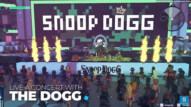 샌드박스에서 열렸던 래퍼 스눕독의 가상 콘서트 [샌드박스 유튜브 동영상 캡처. 재판매 및 DB 금지]