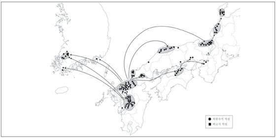 일본 북규슈형 석실과 히고형 석실의 전파 [사진 임영진 전남대 교수 '한국의 장고분']