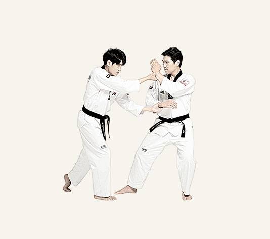 태권도 방어기술 빼기 자세 [국기원 발간 태권도용어사전 사진]