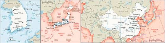 CIA가 발행한 한·중·일 지도를 비교해보면 한국은 일본 중국과 달리 바다 영토 범위가 매우 좁게 그려져 있다. 일본지도엔 한국 영토가 모두 담겼다. CIA 홈페이지
