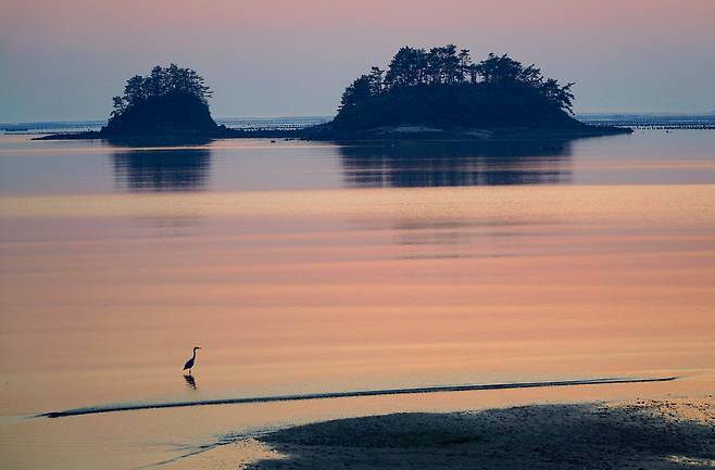 서해의 시작, 해남 송지해변 일몰 직후 풍경