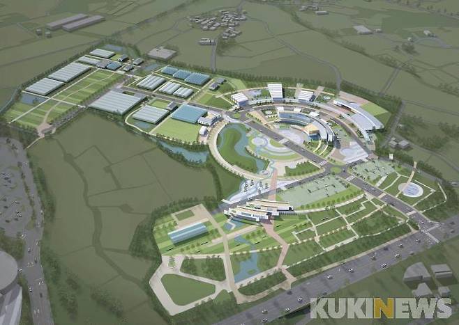 무안군이 첨단농업복합단지 조성사업 설계공모 당선작으로 ㈜ISP건축사사무소의 작품을 최종 선정했다. 조감도.[사진=무안군]