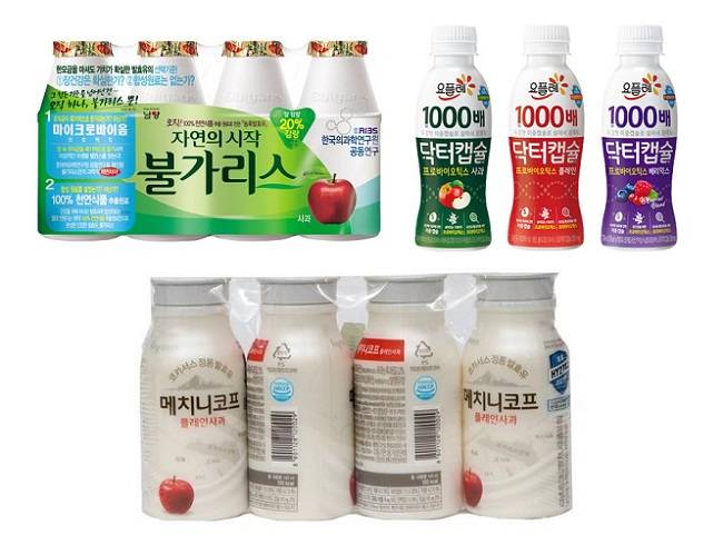 음료 형태의 유산균 제품들. /사진=각사 홈페이지