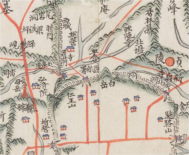 김정호 1849년 동여도 에 나타난 조지서 존재 [사진 제공 = 기호철 문화유산연구소 길 소장]