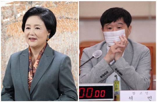 김정숙 여사(왼쪽)와 서민 단국대학교 의과대학 교수. <연합뉴스>