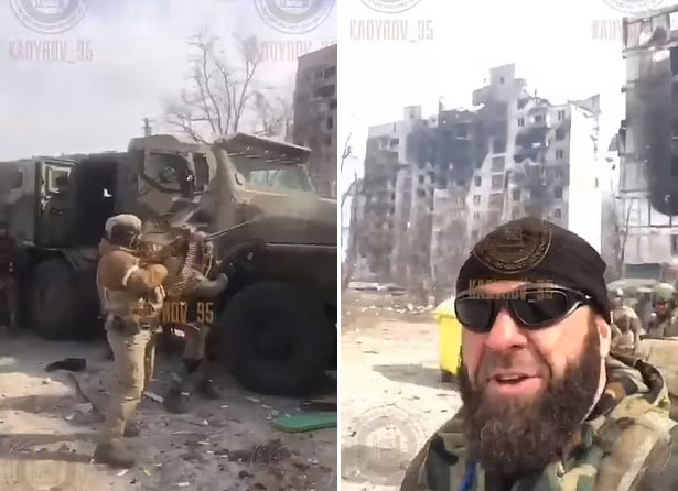 “나치 영토 청소중” 체첸군, 마리우폴 주택가 돌며 ‘총기 난사’(사진=람잔 카디로프 텔레그램)