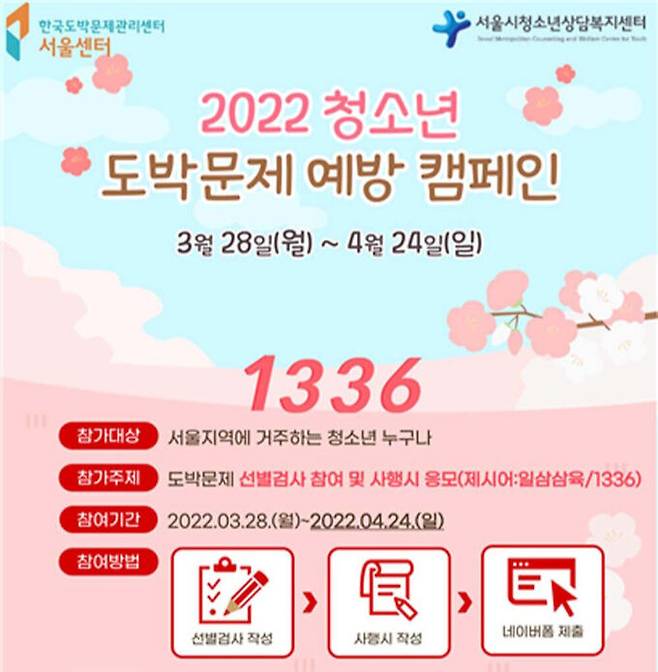 ▲ 2022 청소년 도박문제 예방 캠페인 포스터. 한국도박문제관리센터 서울센터