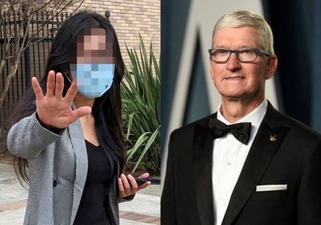 팀 쿡 애플 최고경영자(오른쪽 사진)과 그를 성추행한 한인 여성 줄리 최씨. AP연합뉴스