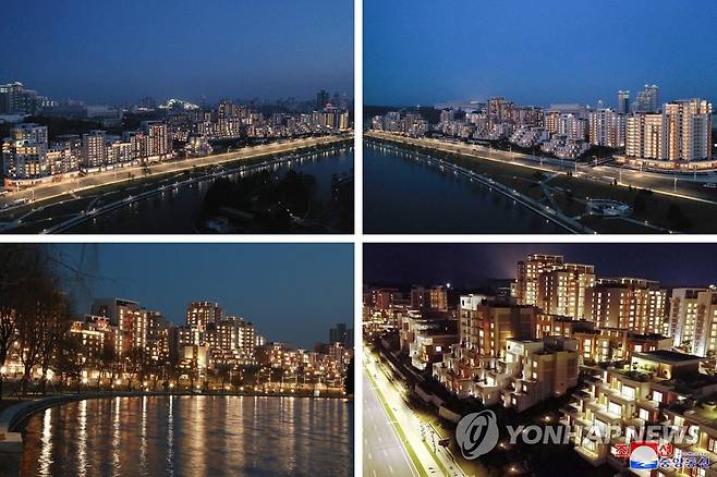 北 김정은, 완공된 평양 보통강변 주택지구 시찰 (평양 조선중앙통신=연합뉴스) 김정은 북한 국무위원장은 완공된 평양 보통강변 주택지구를 시찰했다고 조선중앙통신이 3일 보도했다.사진은 주택구 전경모습.2022.4.3 
    [국내에서만 사용가능. 재배포 금지. For Use Only in the Republic of Korea. No Redistribution] nkphoto@yna.co.kr