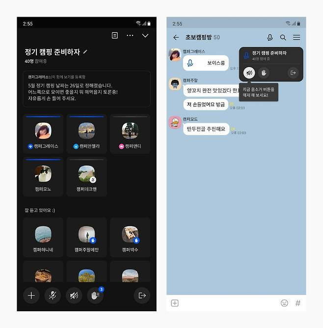 카카오는 카카오톡 오픈채팅에 음성 대화 기능인 '보이스룸'을 선보였다. 카카오 제공