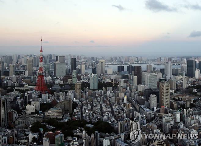 일본 도쿄타워와 도심 풍경 [연합뉴스 자료사진]
