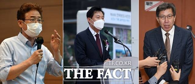 지난 11일 서울·부산·경북지역에는 현직 광역단체장이 6·1 지방선거 후보로 확정됐다. 왼쪽부터 이철우 경북도지사, 오세훈 서울시장, 박형준 부산시장. /더팩트 DB