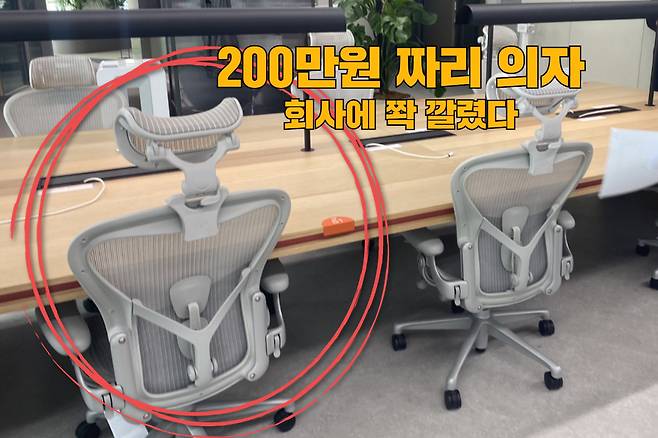 SK텔레콤은 최근 서울 신도림, 경기도 분당·일산에 거점 오피스 '스피어(Sphere)'를 열었다. 사진은 스피어 공용 공간에 배치된 고급 의자 '허먼 밀러 에어론'. [독자 제공]