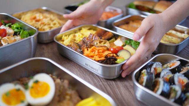 리턴잇의 다회용기에 담긴 음식물 모습 / 사진제공=잇그린
