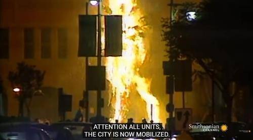 LA 폭동 당시 방화 현장 [유튜브 동영상 자료 캡처. 재판매 및 DB 금지]