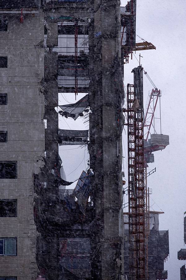 지난 1월 현대산업개발이 신축하다 붕괴된 광주의 아파트 건설 현장. ⓒ시사IN 조남진