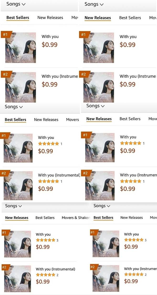 방탄소년단 지민 'With You' 美도 점령..아마존 5일 연속 1위