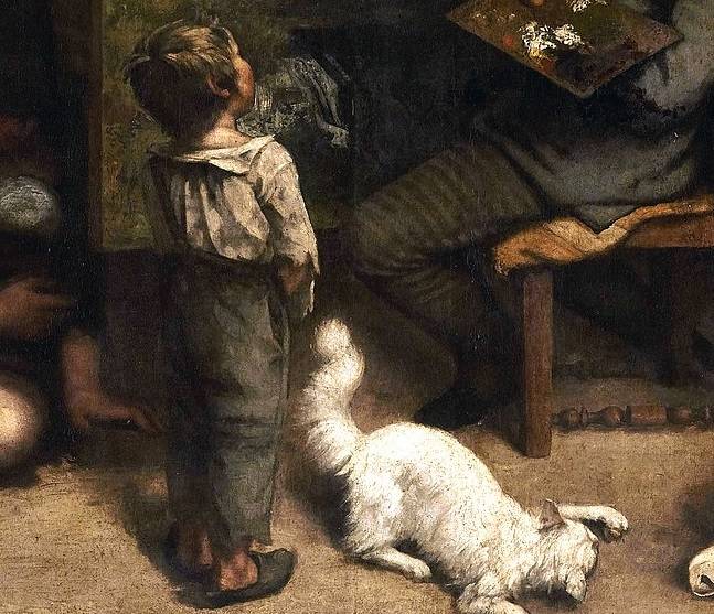 귀스타브 쿠르베, 화가의 작업실 : 화가로서의 7년 생활이 요약된 참된 은유(일부), 1854~1855, 361 x 598 cm