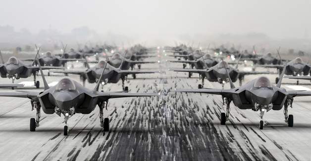 3월25일 엘리펀트 워크(Elephant Walk)' 훈련 F-35A 스텔스 전투기./사진제공=국방부