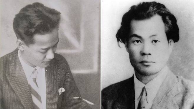 윤석중과 정순철은 1929년 국민동요 '짝짜꿍'을 만들었다. 1929년 정순철이 펴낸  창작동요집에 윤석중이 노랫말을 쓴 '우리애기행진곡'이 실렸다. 1927년 개국한 경성방송국이 이 동요를 틀면서 순식간에 인기노래가 됐다. 1930년 일본 유학을 떠나기 직전의 열 아홉살 윤석중(왼쪽)과 동덕여학교 음악선생이던 정순철(오른쪽).