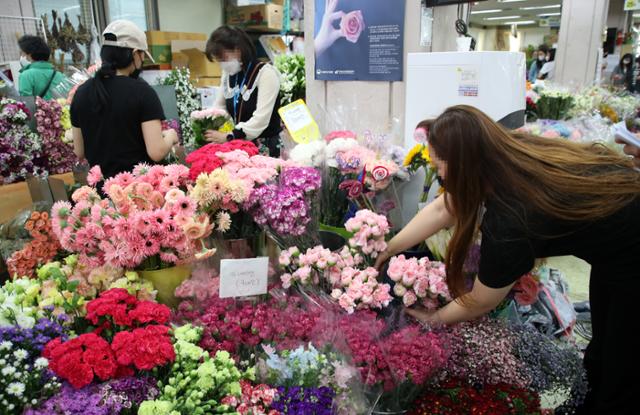6일 광주 서구 풍암동 꽃시장에 다양한 카네이션이 전시돼 있다. 광주=연합뉴스