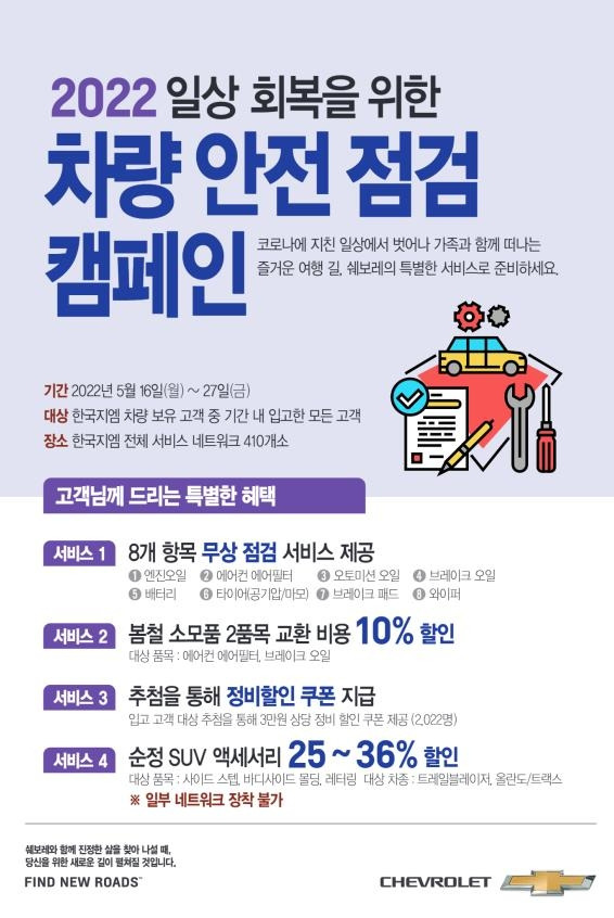 일상회복을 위한 차량 안전점검 캠페인  [한국GM 제공. 재판매 및 DB 금지]