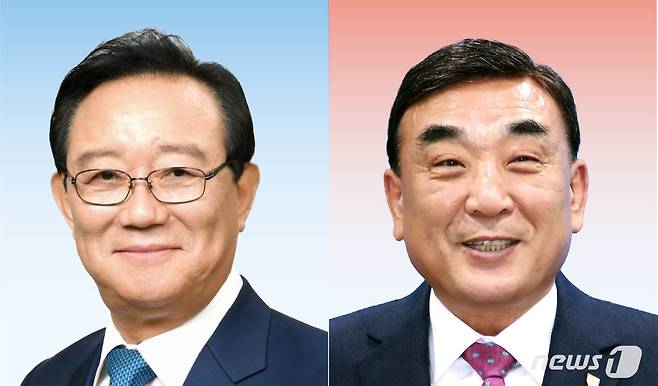 왼쪽부터 송철호 더불어민주당 울산시장 후보, 김두겸 국민의힘 울산시장 후보. © News1 윤주희 디자이너
