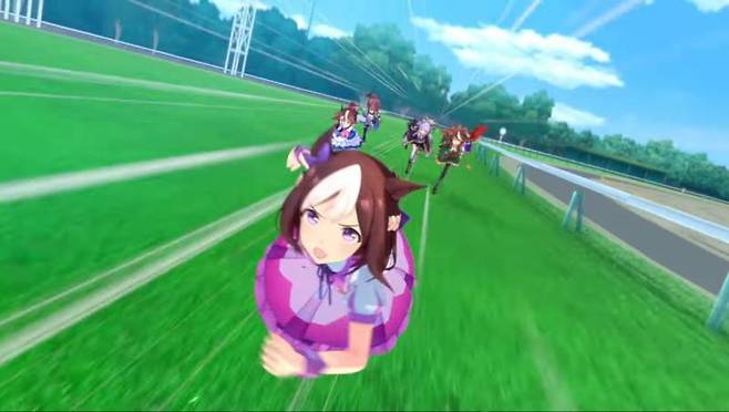 역동적인 경주 화면