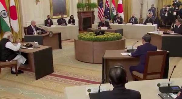 2021년 9월 쿼드 정상회의 장면, 출처 : YTN