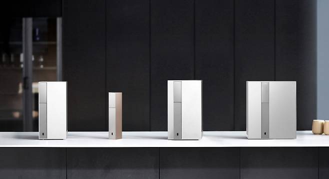 노블 정수기 시리즈는 물이 나오는 출수부만 외부에 설치해 주방 공간을 더욱 넓게 활용할 수 있다.