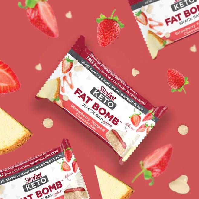 슬림패스트 키토 팻 밤 스트로베리 치즈케이크 미니 스낵바