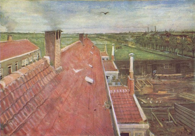 반 고흐, 헤이그 작업실 지붕에서 본 풍경, 1882년