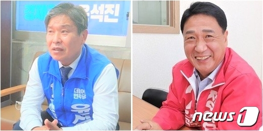 왼쪽부터 더불어민주당 윤석진, 국민의힘 정영철 후보. © 뉴스1
