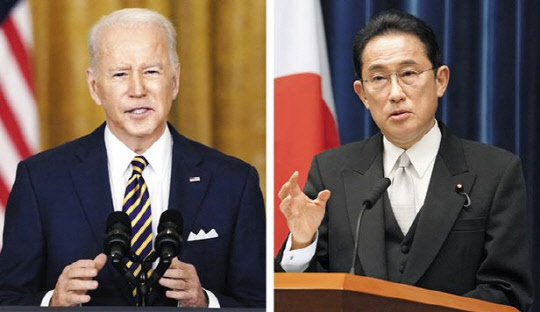 조 바이든 미국 대통령과 기시다 후미오 일본 총리    [로이터·AP 연합뉴스 자료사진]