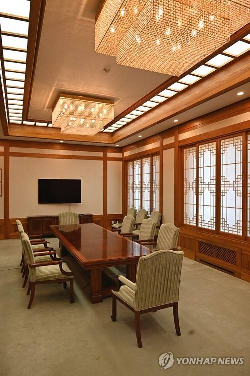 청와대 관저 접견실 모습. 〈사진-대통령실 제공〉