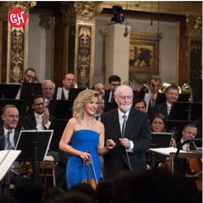 카네기홀에서 공연한 존 윌리엄스(오른쪽)와 바이올리니스트 안네 소피 무터. [사진 카네기홀 홈페이지 캡처]