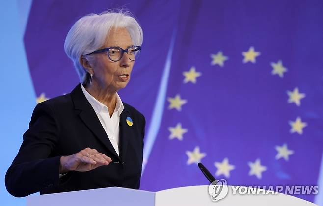 라가르드 유럽중앙은행(ECB) 총재 [프랑크푸르트 EPA=연합뉴스 자료사진. 재판매 및 DB 저장 금지]