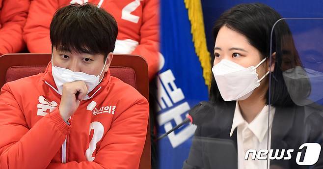 이준석 국민의힘 대표와 박지현 더불어민주당 공동비상대책위원장. © News1 나주희