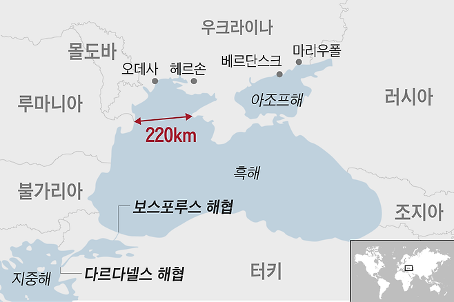 영국을 비롯한 일부 나토 국가들이 우크라이나의 곡물 수출 항로를 확보하기 위해, 흑해에 전함을 보내려면 다르다넬스 해협과 보스포루스 해협을 통제하는 터키의 동의를 얻어야 한다.