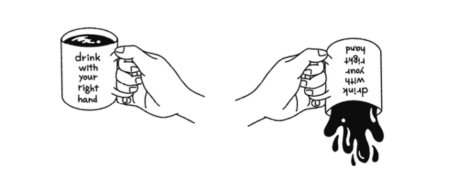 오른손으로 마시는 컵을 왼손으로 들면 물이 쏟아진다. 왼손과 오른손의 차이가 다른 일을 일으키는 현상을 보며, 우리는 왼쪽과 오른쪽이 다르다는 사실을 알 수 있다. 동아시아 제공