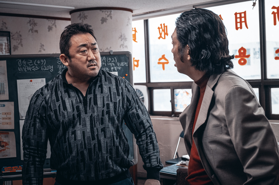 Scenes from “The Roundup” featuring actor Ma Dong-seok, who portrays Ma Seok-do [ABO ENTERTAINMENT]