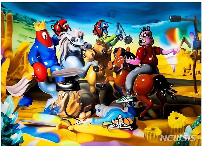 [서울=뉴시스]필립 콜버트(Philip Colbert). 2022 Oil on canvas, 270cm x 195cm, 사진: 헌트 핸즈(Hunt Hands), 더페이지갤러리 제공.