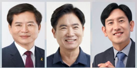 왼쪽부터 장석웅 후보, 김대중 후보, 김동환 후보