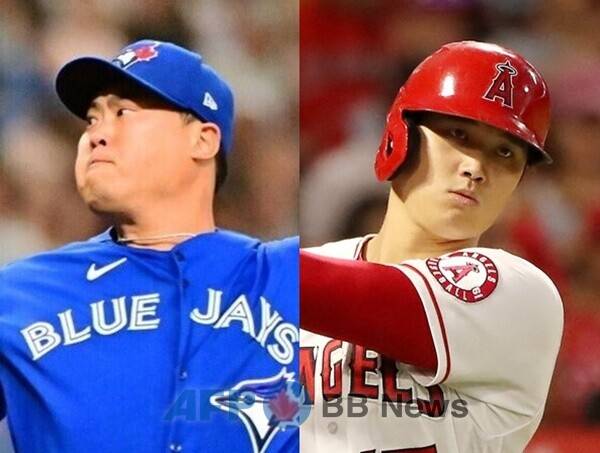 류현진(왼쪽)·오타니 쇼헤이. ⓒAFPBBNews = News1
