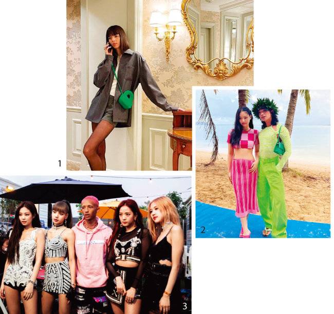 제니와 블랙핑크 멤버들은 ① 아드리아나 모라, ②브렛맨 록, ③ 제이든 스미스 등과 글로벌 친분을 자랑한다.