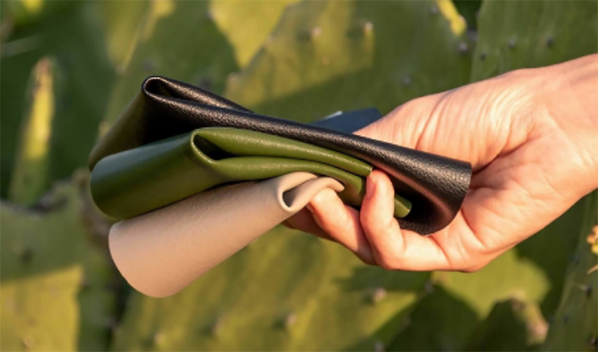 선인장으로 만든 비건 가죽. 출처=https://parisgoodfashion.fr