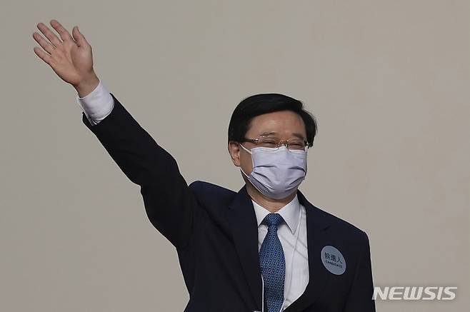 [홍콩=AP/뉴시스] 존 리 홍콩 신임 행정장관 당선인. 2022.05.08
